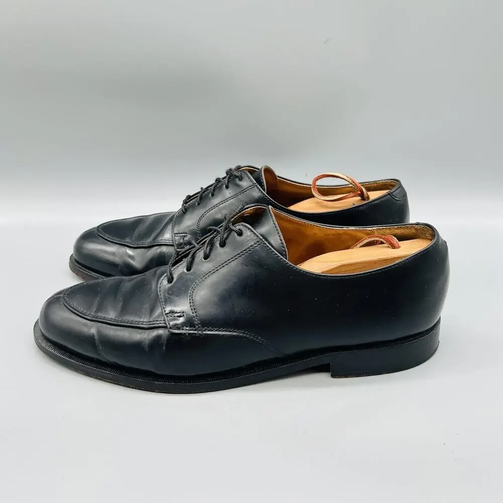 Cole Haan Shoes Mens 10 Black Leather Derby Oxford Dress Made USA Vtg Classic